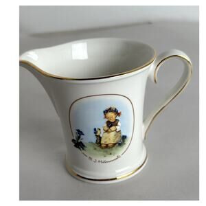 Creamer Hummel Goebel The Botanist #351 Gold Trim Floral Fauna 3.5"T 3.25" D